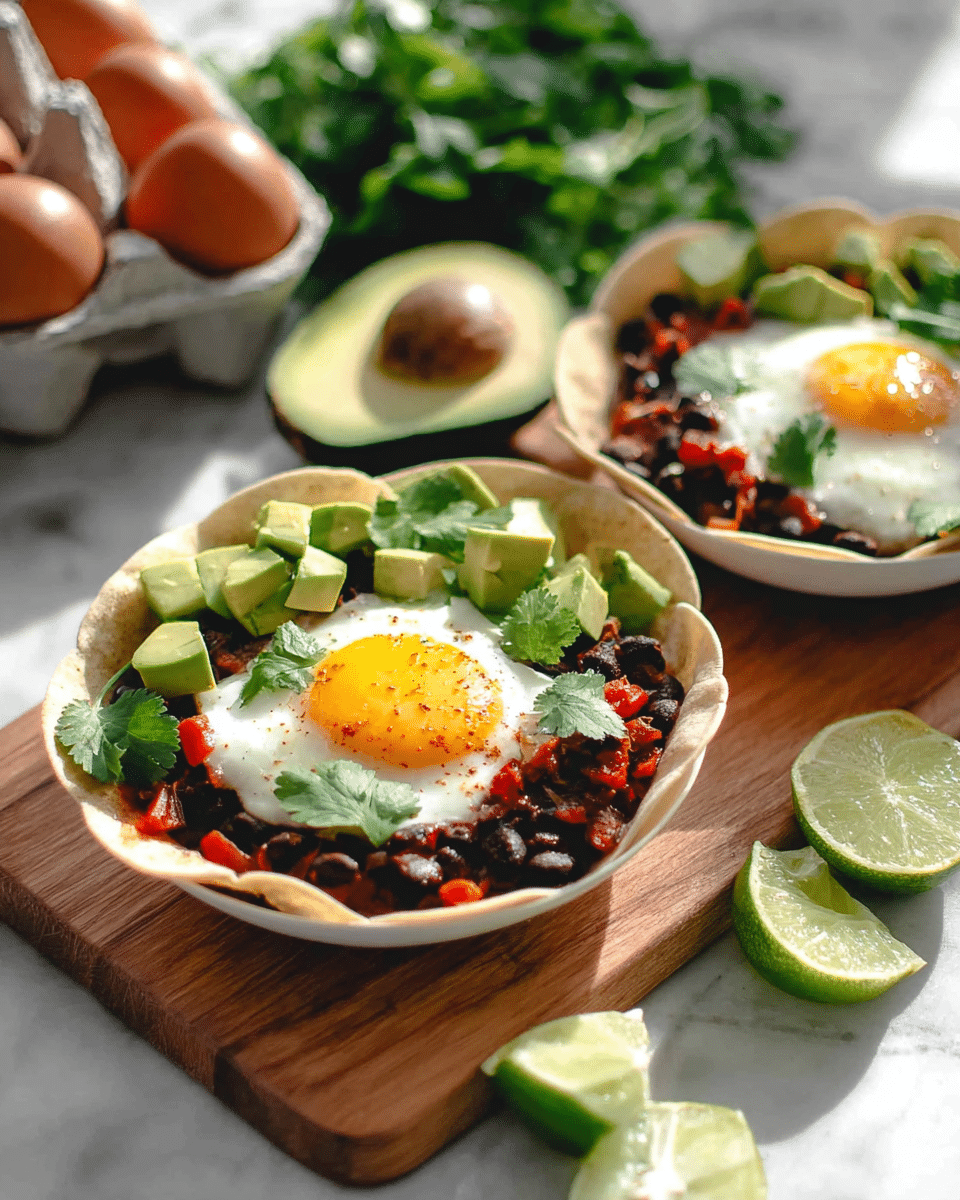Huevos Rancheros Tortilla Bowls Recipe