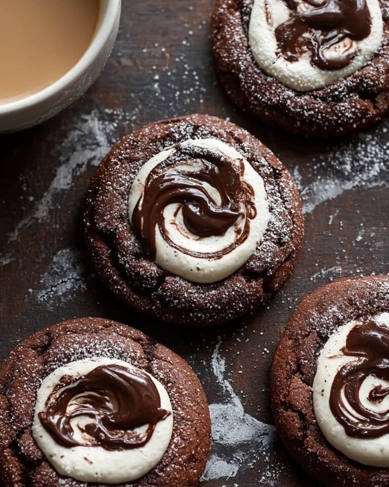 Rich Hot Chocolate Cookies with Marshmallow Swirl Recipe