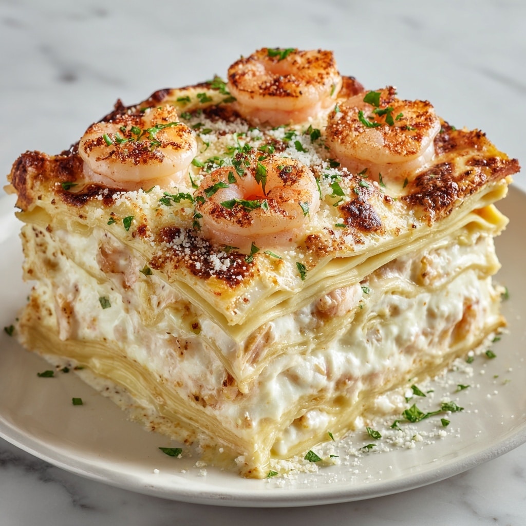 Seafood Lasagna with Shrimp, Crab, and Alfredo Sauce Recipe - Recipe Image