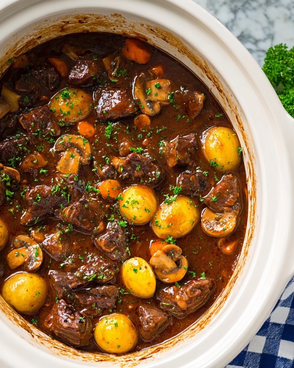 Slow Cooker Beef Bourguignon Recipe - Recipe Image