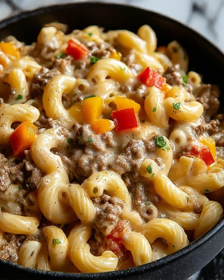 High-Protein Creamy Philly Cheesesteak Mac & Cheese Recipe