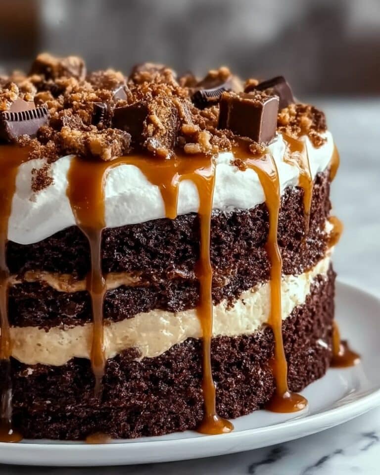 Irresistible Chocolate Caramel Toffee Crunch Cake Recipe