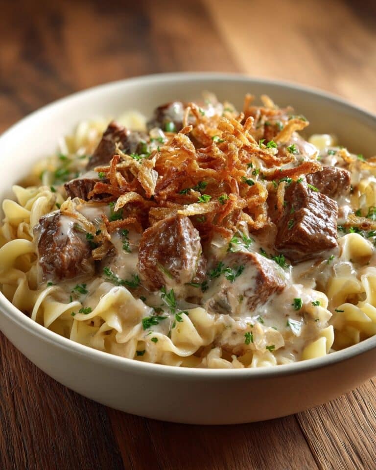Beef Stroganoff with Egg Noodles and Mushrooms Recipe