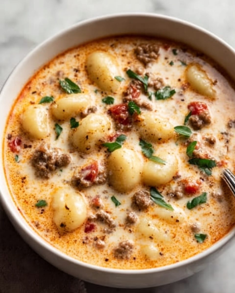 Creamy Italian Sausage Gnocchi Soup Recipe - Recipe Image