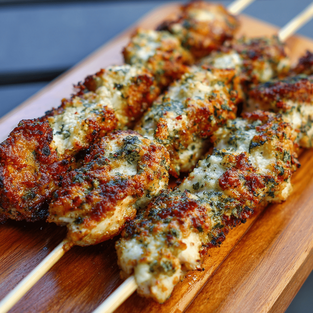Garlic Parmesan Chicken Skewers Recipe - Recipe Image