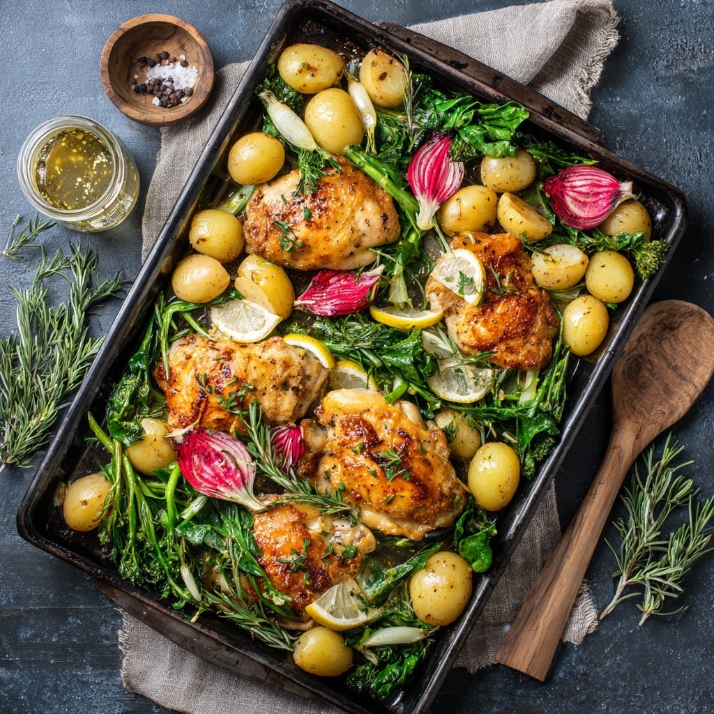 Lemon & Herb Chicken Traybake with Butter Beans and Potato Wedges Recipe - Recipe Image