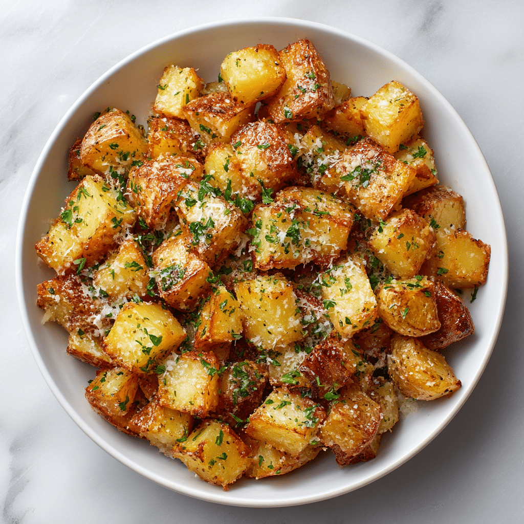 Crispy Garlic Parmesan Potatoes Recipe - Recipe Image