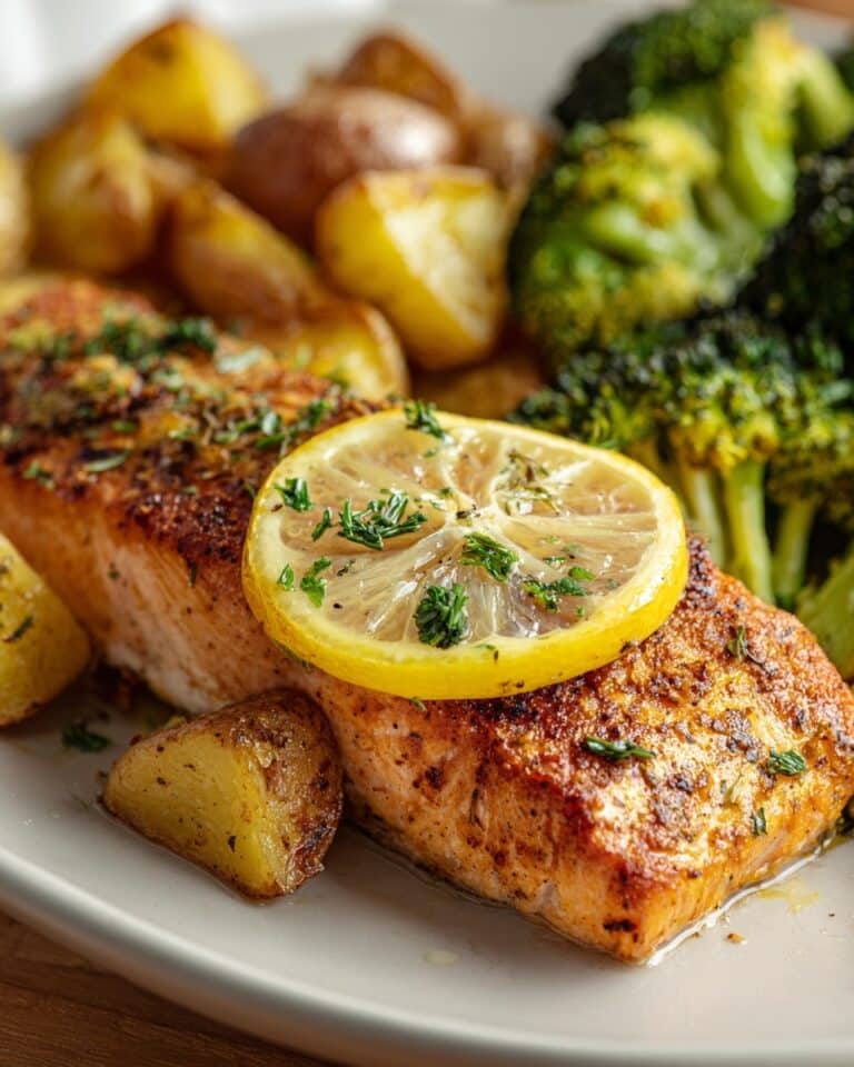 Lemon Dill Salmon with Creamy Greek Yogurt Dill Sauce Recipe