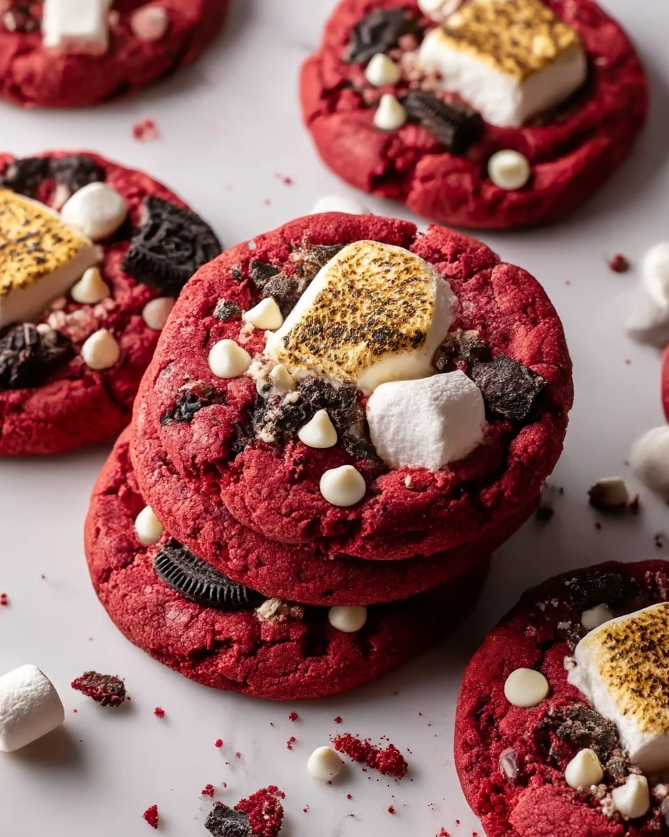 Classic Red Velvet S'mores Cookies Recipe - Recipe Image