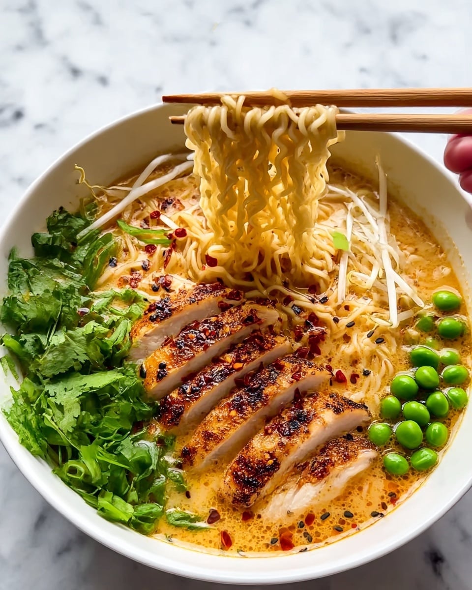 Creamy Marry Me Chicken Ramen Recipe - Recipe Image