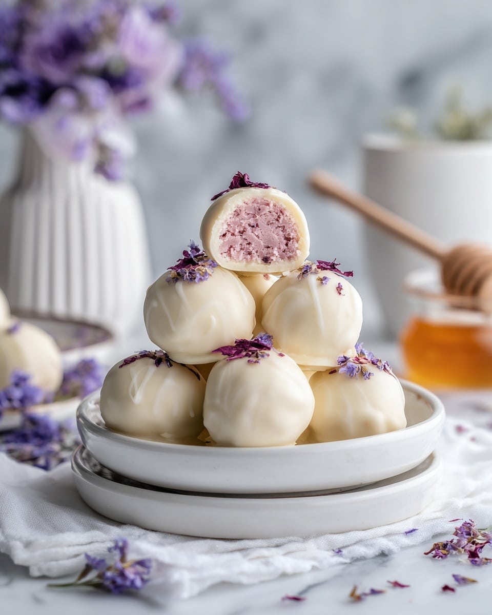 Honey Lavender White Chocolate Truffles Recipe - Recipe Image