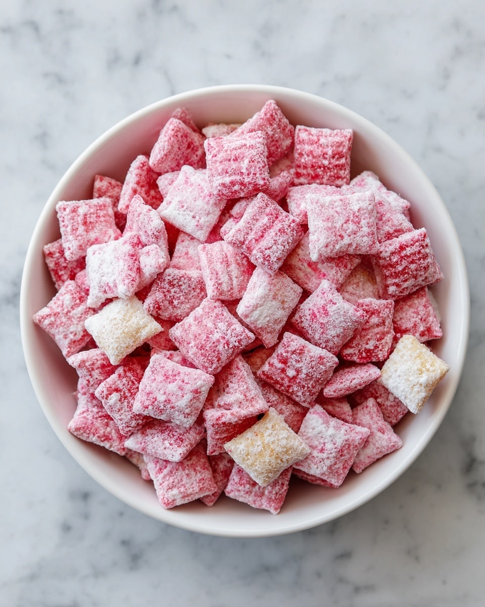 Fluffy Strawberry Shortcake Puppy Chow Recipe - Recipe Image
