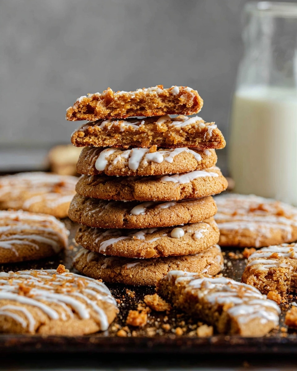 Biscoff Cookies with White Chocolate Drizzle and Crushed Biscoff Recipe - Recipe Image