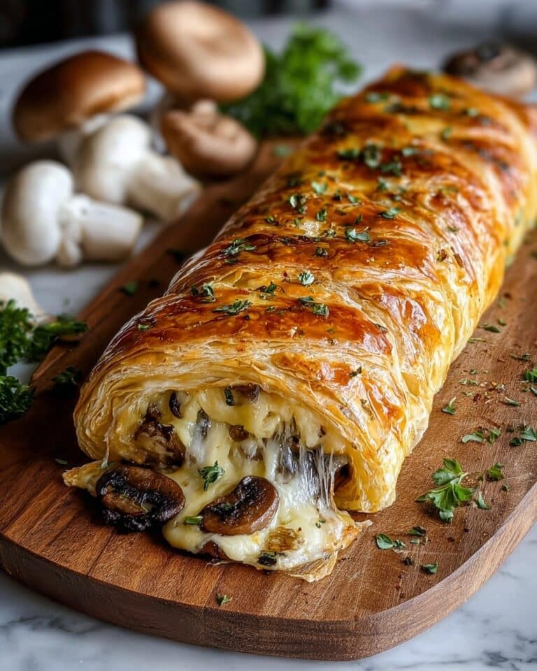Savory Mushroom & Gruyère Puff Pastry Braid Recipe