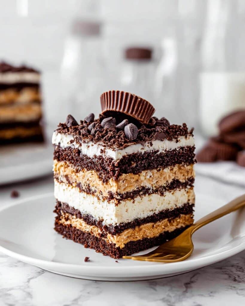 No Bake Chocolate Peanut Butter Cake Recipe