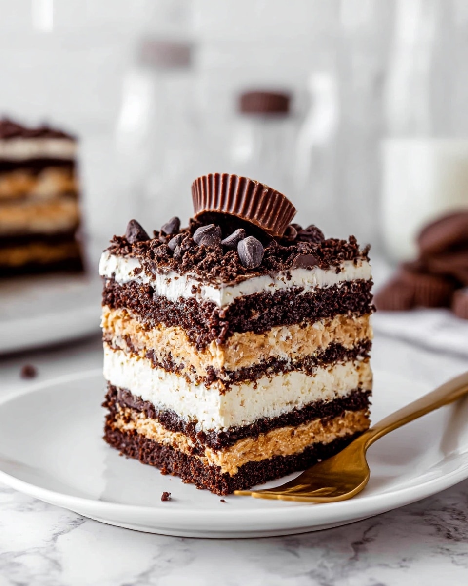 No Bake Chocolate Peanut Butter Cake Recipe