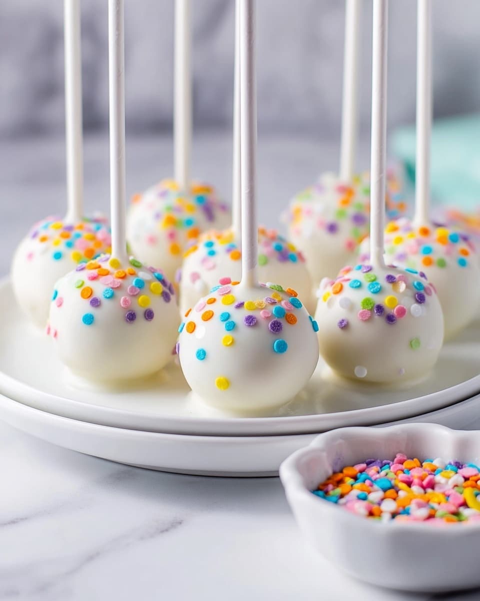 Gluten-Free Confetti Cake Pops Recipe - Recipe Image