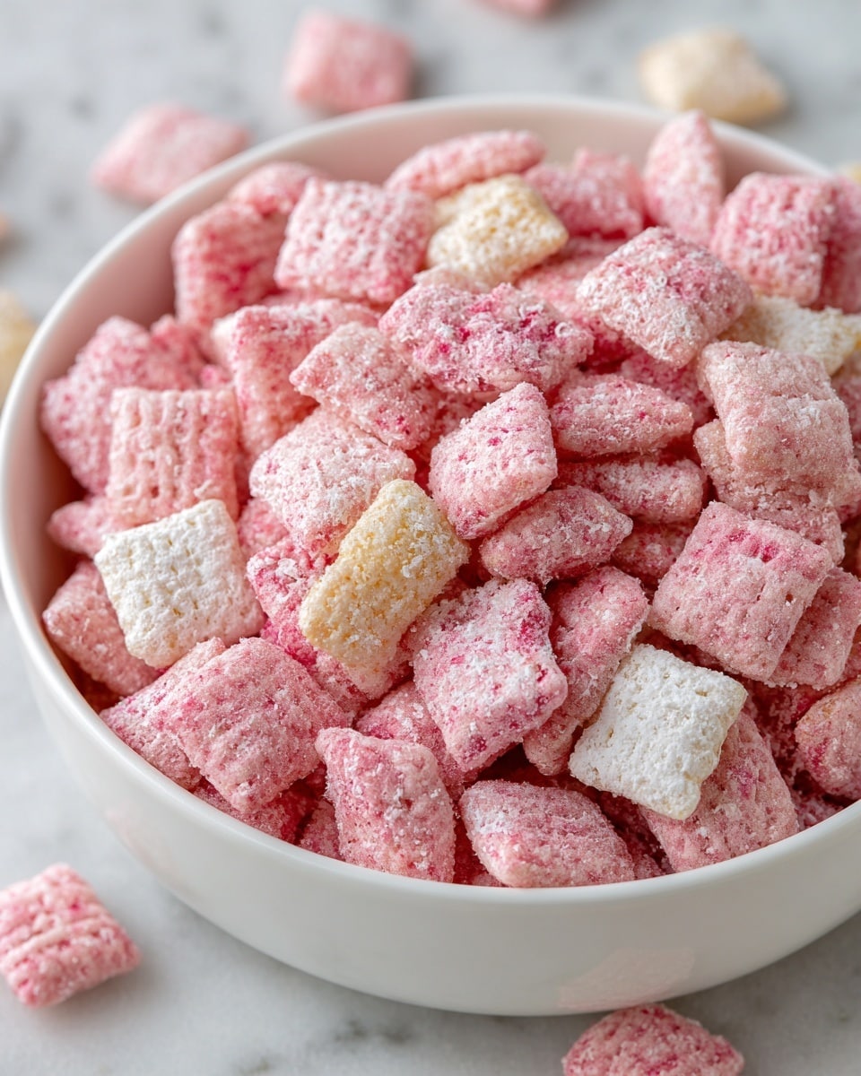 Fluffy Strawberry Shortcake Puppy Chow Recipe
