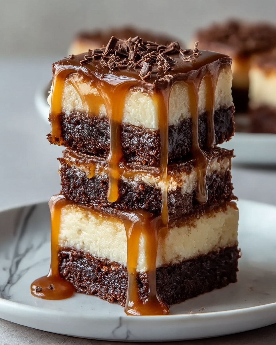 Chocolate Caramel Cheesecake Bars Recipe - Recipe Image