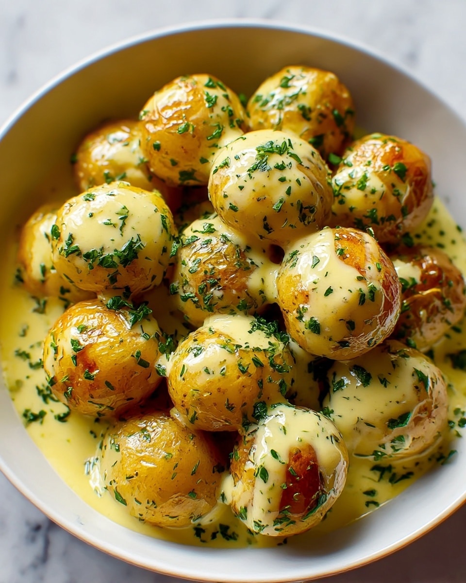 Creamy Garlic Baby Potatoes Recipe - Recipe Image