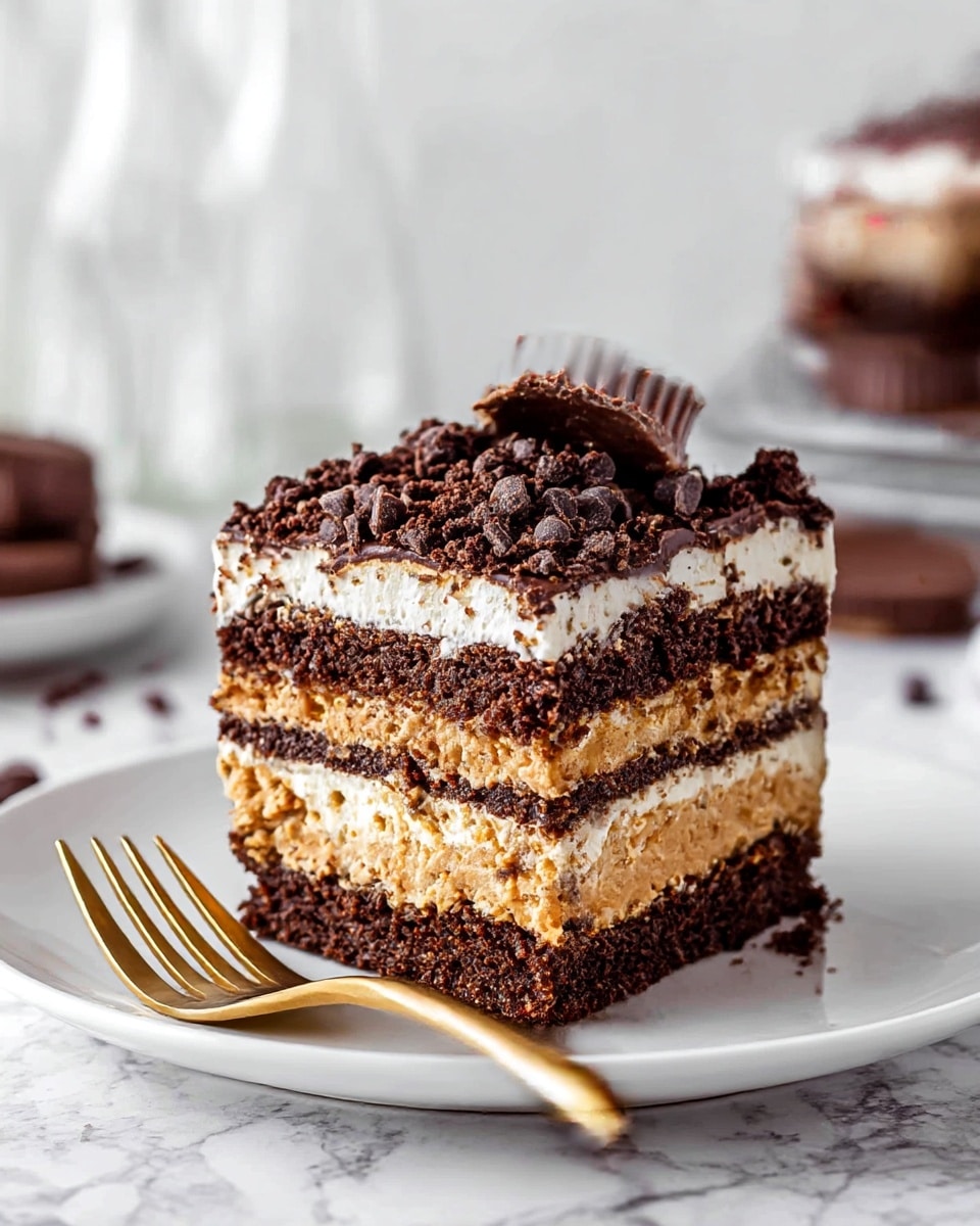 No Bake Chocolate Peanut Butter Cake Recipe - Recipe Image