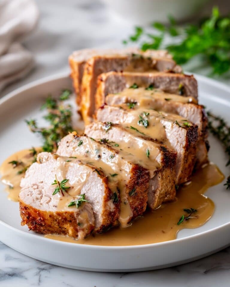 Savory Oven-Baked Pork Tenderloin with Dijon Cream Sauce Recipe